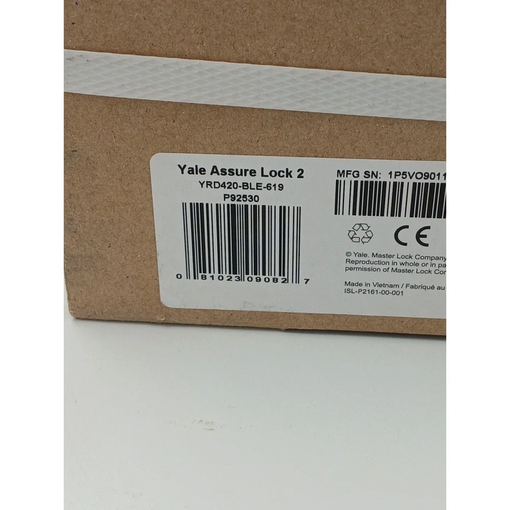 Yale Assure Lock 2 Smart Door Lock YRD420-BLE-619 BRAND NEW